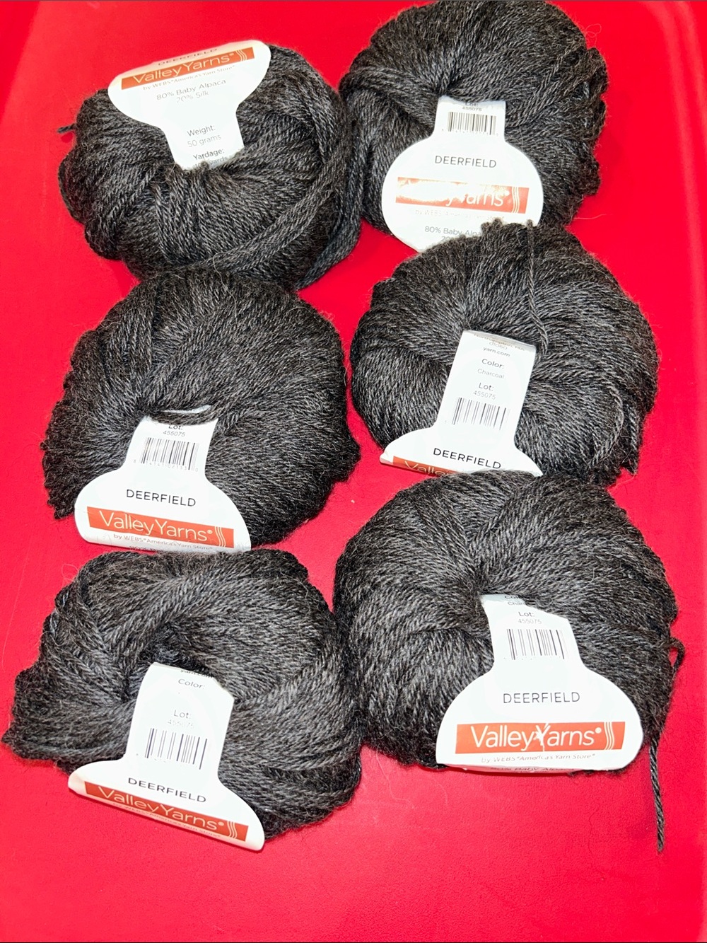 Valley Yarns Deerfield Charcoal Gray Yarn - 6 Skeins